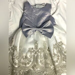 Elegant Silver and White Girls Formal Dress